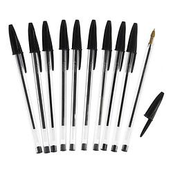 Foto van Bic balpennen set 10x stuks in kleur zwart - pennen