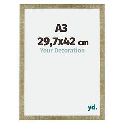 Foto van Fotolijst 29,7x42cm a3 goud antiek mdf mura