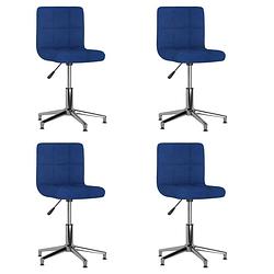 Foto van Vidaxl eetkamerstoelen draaibaar 4 st stof blauw