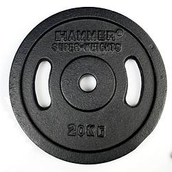 Foto van Hammer halterschijven gietijzer - met grepen vanaf 5 kg - hammer 2x 20 kg halterschijven gietijzer met grepen