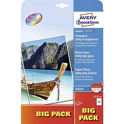 Foto van Avery-zweckform superior photo paper inkjet big pack 2572-50 fotopapier din a4 200 g/m² 50 vellen hoogglans