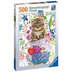 Foto van Ravensburger - puzzel kitten in een beker van 500 stukjes