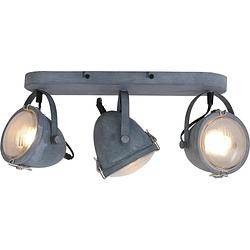 Foto van Lightning - industriele wandlamp 3-l spot medium - grijs