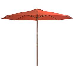 Foto van Vidaxl parasol met houten paal 350 cm terracottakleurig