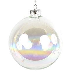 Foto van Tom kerstbal franci 10 cm glas zilver/wit