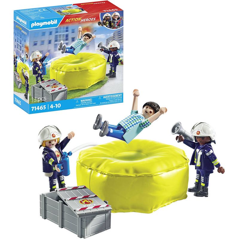 Foto van Playmobil action heroes brandweerlieden met luchtkussens 71465