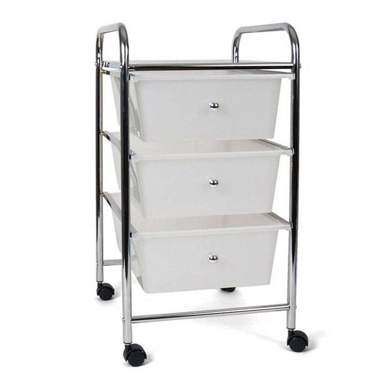 Foto van Gerimport - multifunctionele keukentrolley met 4 laden - 58x36x36cm - voorraad trolley - verrijdbaar ladekast -