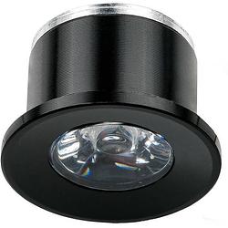 Foto van Led veranda spot verlichting - 1w - warm wit 3000k - inbouw - dimbaar - rond - mat zwart - aluminium - ø31mm