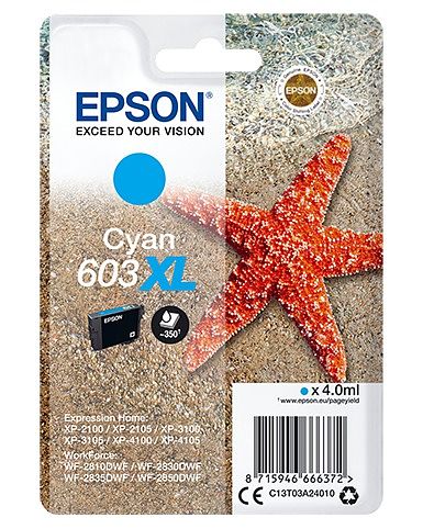 Foto van Epson 603xl cartridge cyaan