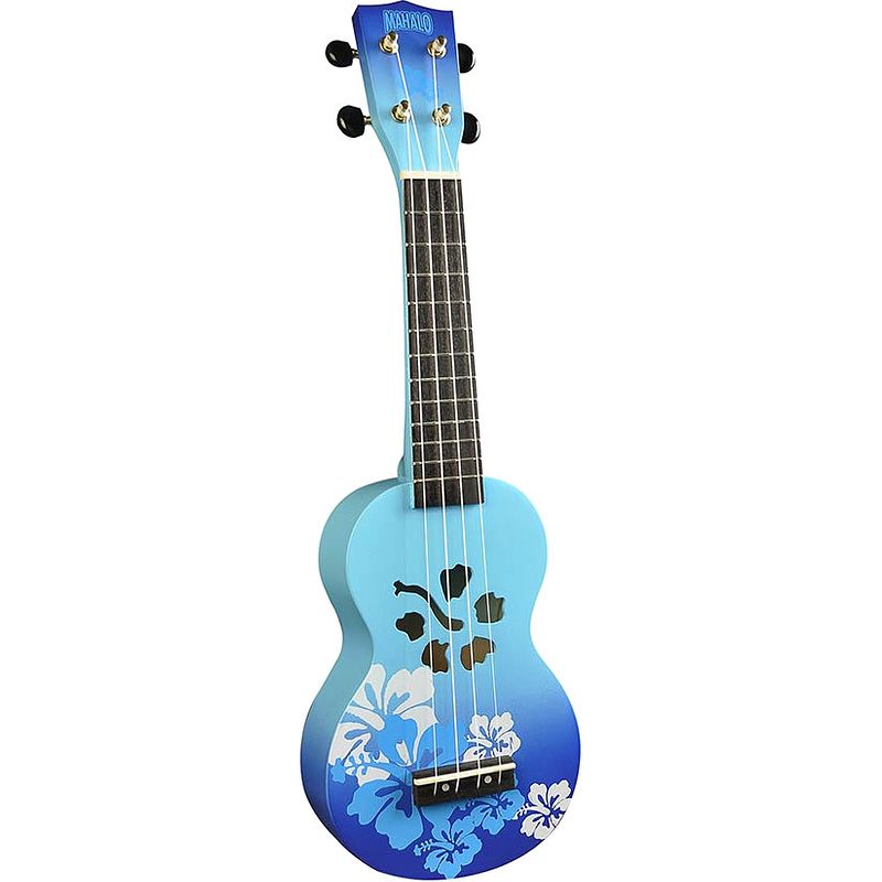 Foto van Mahalo md1hb/bub designer series hibiscus blue burst ukelele