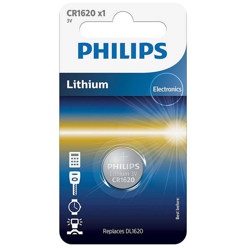 Foto van Philips cr1620/00b minicells alkaline batterij