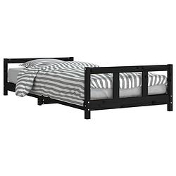 Foto van Vidaxl kinderbedframe 90x200 cm massief grenenhout zwart