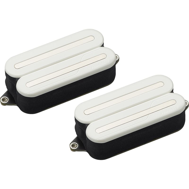 Foto van Fishman prf-mo6-swn fluence open core modern humbucker set 6-string white / nickle rails actieve elementenset