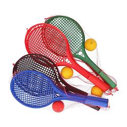 Foto van Plastic tennis set met soft bal buitenspeelgoed - tennissets