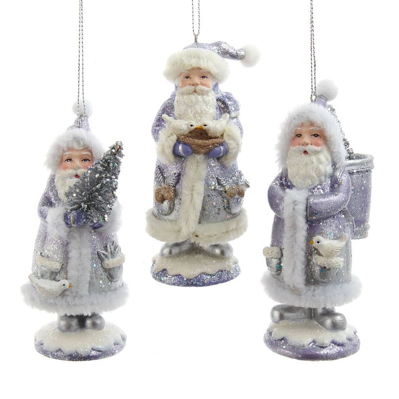 Foto van Kurt s. adler - ornament plastic lavendel santa l11cm