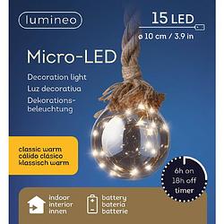 Foto van Kerst micro led bal steady binnen warm wit dia10.00-h80.00cm-15l