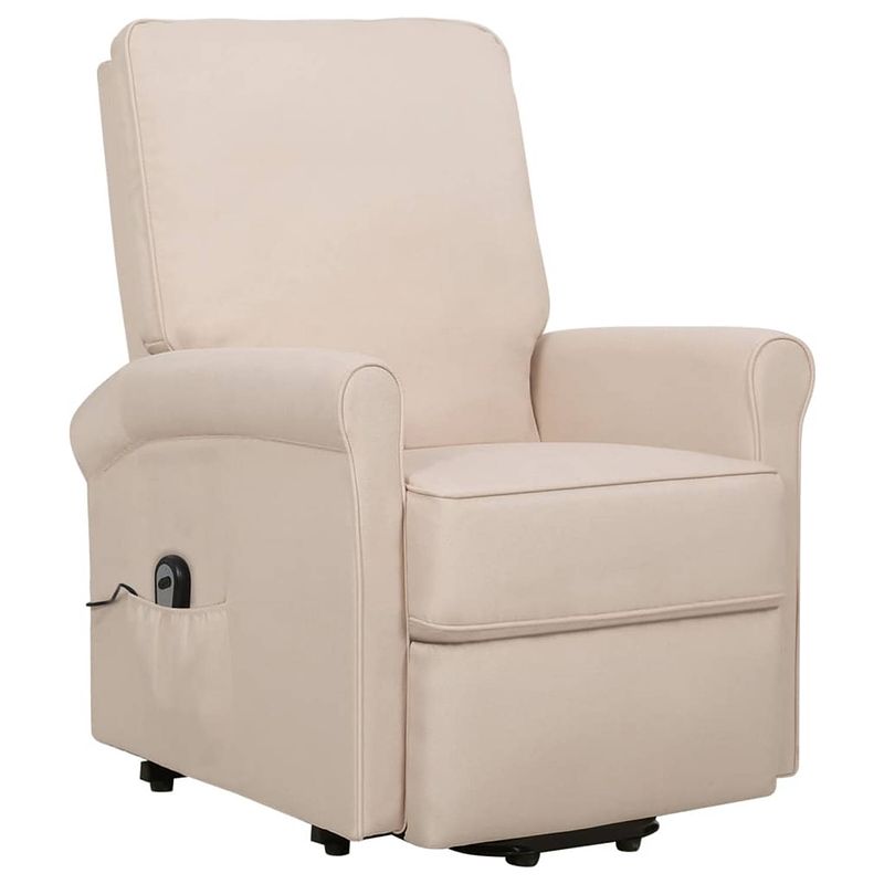 Foto van The living store sta-op-stoel relaxfauteuil - crème - 70.5 x 89 x 102.5 cm - verstelbaar - duurzaam - stabiel - voor