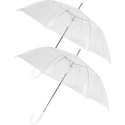 Foto van 2x transparante paraplu'ss met kunststof handvat 90 cm - regenbescherming 2 stuks
