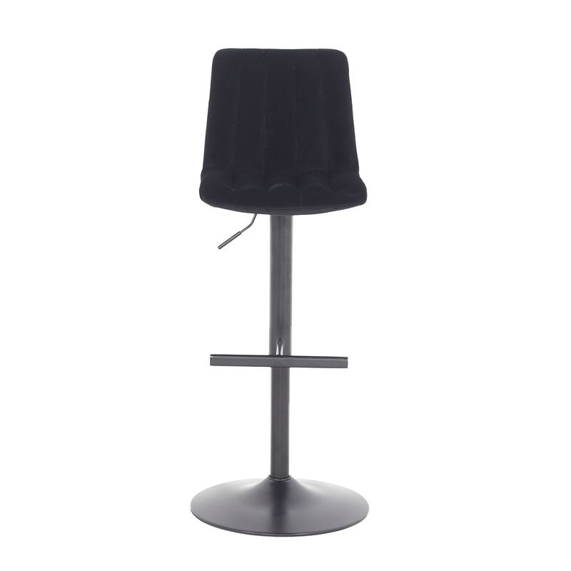 Foto van Giga meubel barstoel velvet zwart - verstelbaar - staal - juul