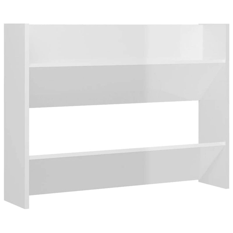 Foto van The living store schoenenkast modern - wandmontage - 80x18x60 cm - hoogglans wit