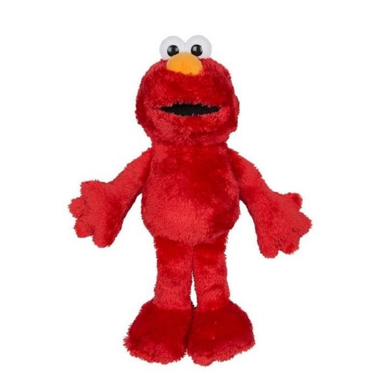 Foto van Sesamstraat pluche knuffel pop - elmo - stof -a 28 cm/37 cm staand - knuffeldier