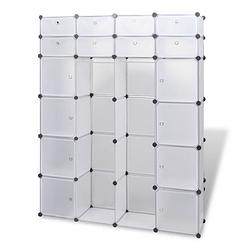Foto van Vidaxl modulaire kast met 18 compartimenten wit 37 x 146 x 180,5 cm