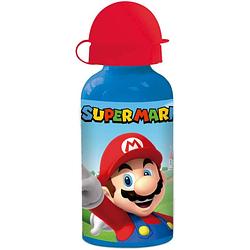 Foto van Nintendo drinkfles super mario bros 400 ml aluminium blauw