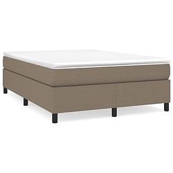 Foto van The living store boxspringbed - taupe - 203 x 140 x 35 cm - pocketvering en schuim - huidvriendelijke hoes