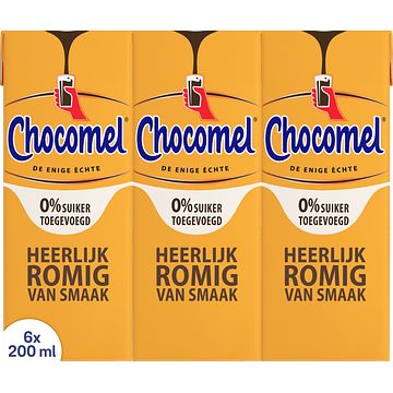 Foto van Chocomel 0% suiker toegevoegd 6 x 200ml bij jumbo