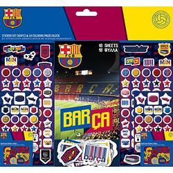 Foto van Fc barcelona sticker- en kleurboek junior 42 cm vinyl 518-delig