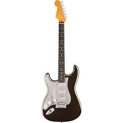 Foto van Fender american ultra ii stratocaster left-hand eb texas tea linkshandige elektrische gitaar met koffer