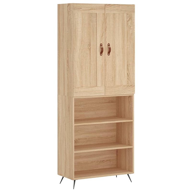 Foto van Vidaxl hoge kast 69,5x34x180 cm bewerkt hout sonoma eikenkleurig