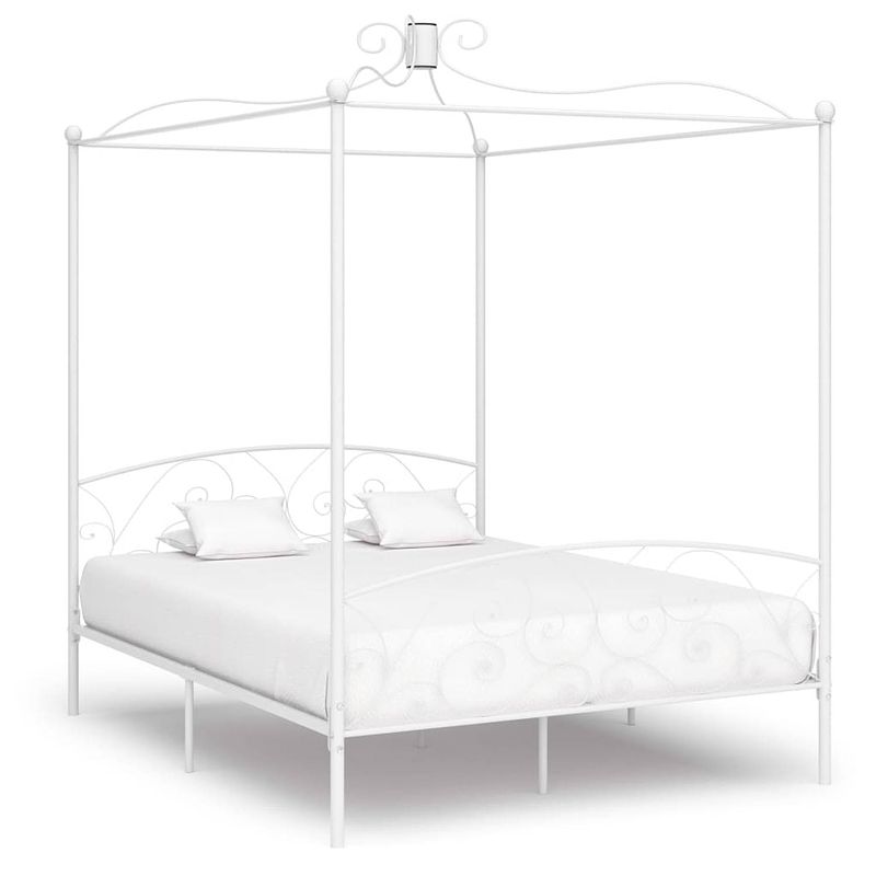 Foto van Vidaxl hemelbedframe metaal wit 180x200 cm