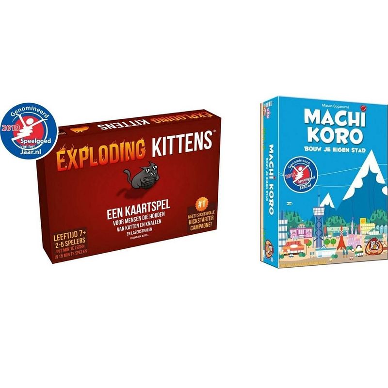 Foto van Spellenbundel - kaartspel - 2 stuks - exploding kittens & machi koro basisspel