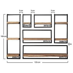 Foto van Hoyz - wandplanken set edge - acaciahout - complete set - 6 stuks