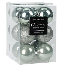 Foto van Christmas decoration kerstballen 24x -mintgroen-6 cm -kunststof  - kerstbal