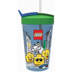 Foto van Lego drinkbeker met rietje iconic blauw/groen