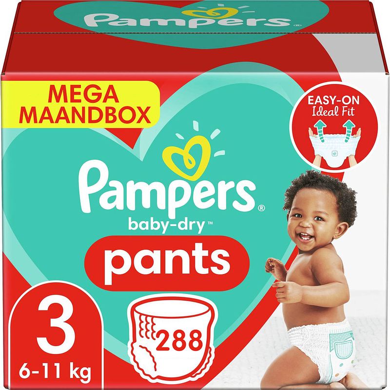 Foto van Pampers - baby dry pants - maat 3 - mega maandbox - 288 luierbroekjes