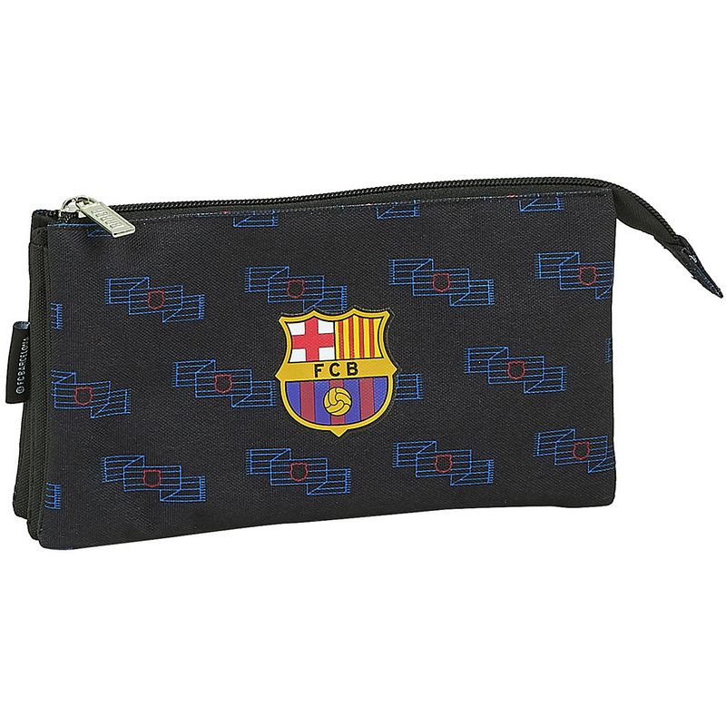 Foto van Fc barcelona etui junior 22 x 10 cm polyester zwart