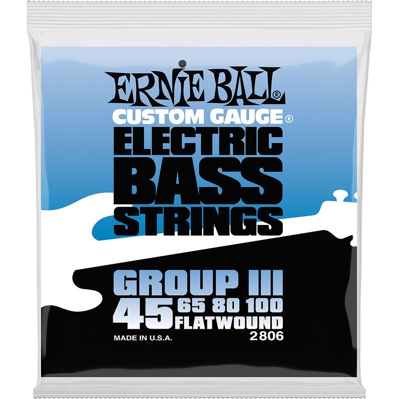 Foto van Ernie ball 2806 flatwound bass string group iii 45 - 100