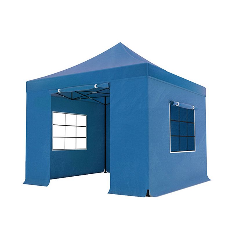 Foto van Easy up 3x3m blauw luxe partytent opvouwbaar