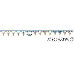 Foto van Amscan aanpasbare verjaardagsslinger multicolor 320x25,4 cm