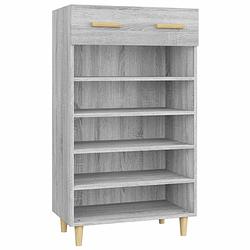 Foto van The living store schoenenkast - scandinavische minimalistische stijl - 60 x 35 x 105 cm - grijs sonoma eiken