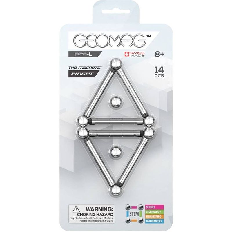 Foto van Geomag pro-l magnetic fidget 14-delig zilver