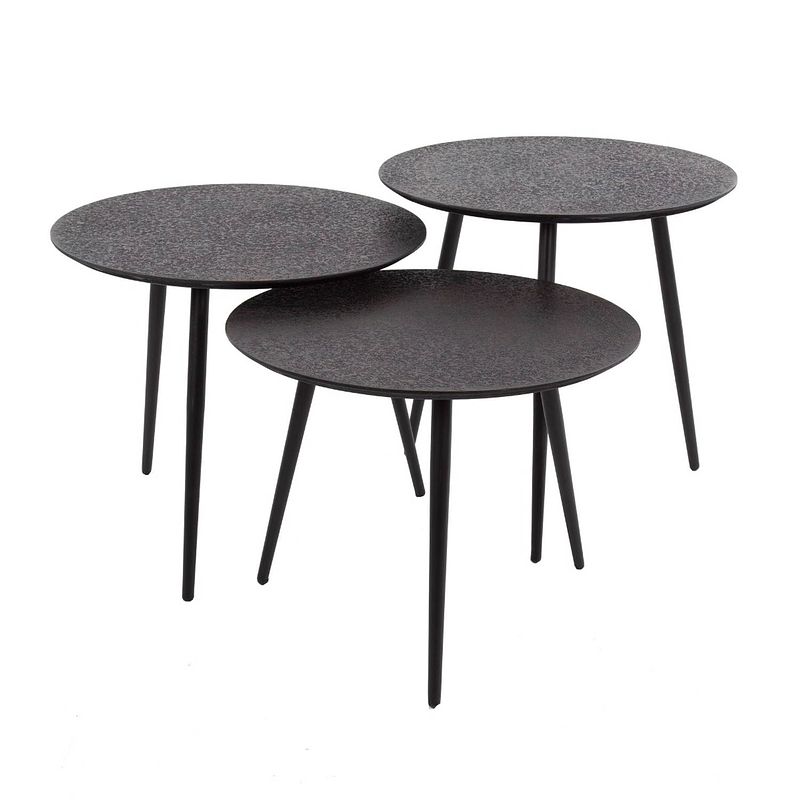 Foto van Anli style salontafel set/3 rond metallic