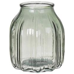 Foto van Bloemenvaas klein - lichtgroen - transparant glas - d14 x h16 cm - vazen