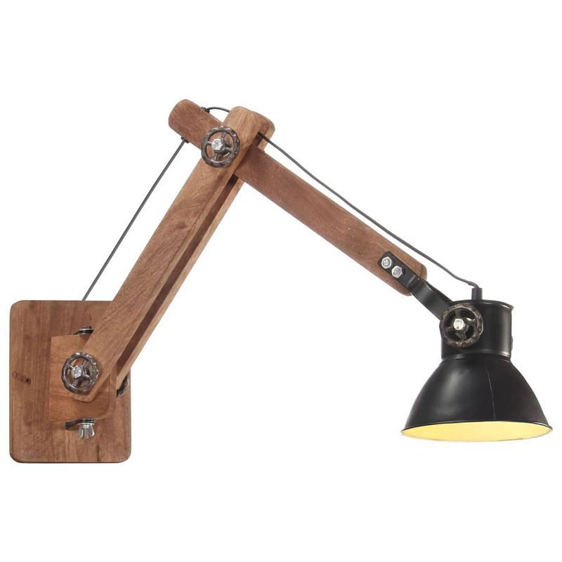 Foto van Vidaxl wandlamp industrieel rond e27 zwart