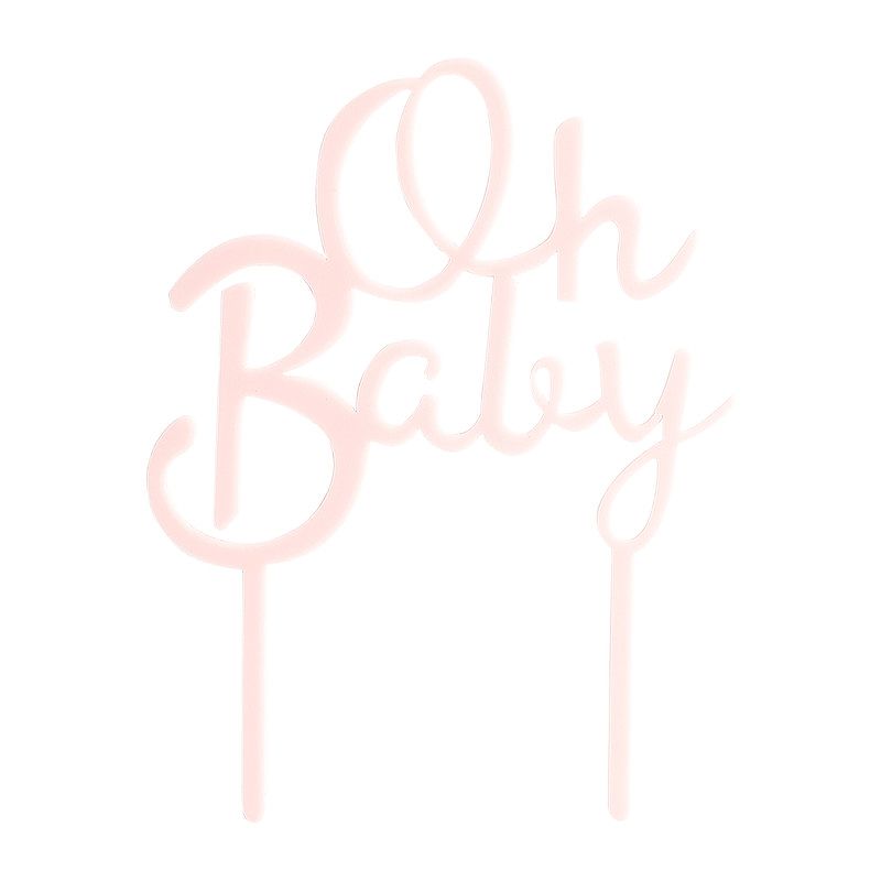 Foto van Tasty me cake topper - oh baby - roze