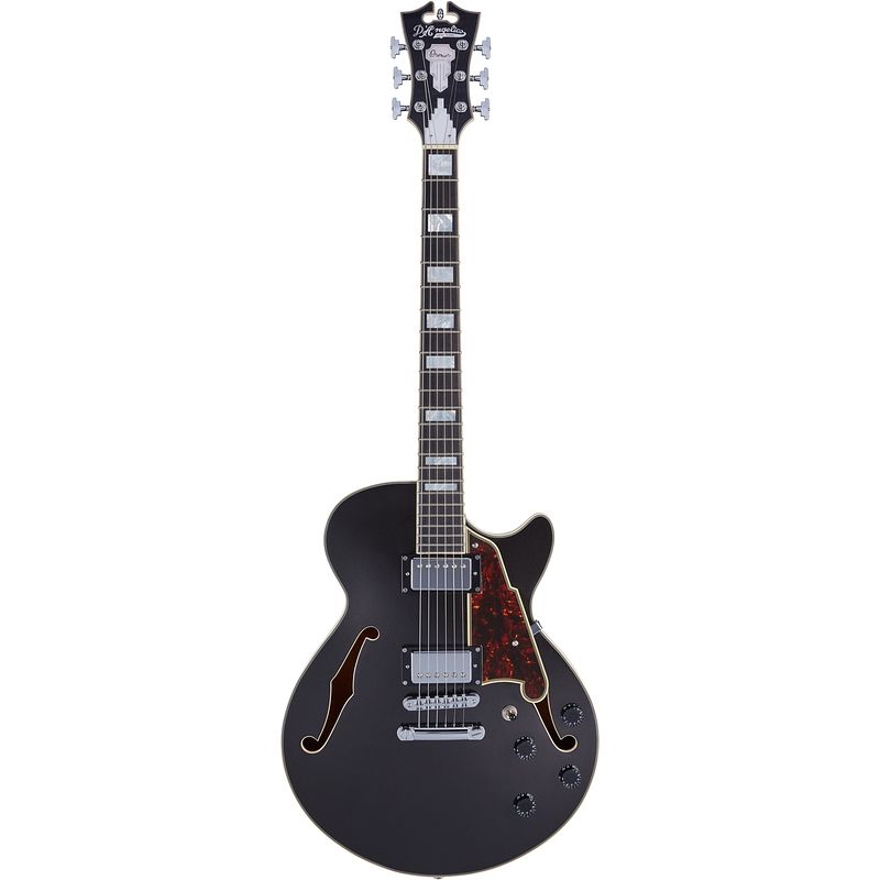 Foto van D'sangelico premier ss stopbar black flake semi-akoestische gitaar met gigbag