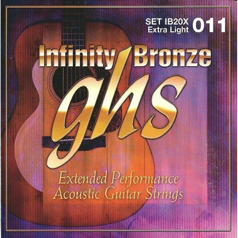 Foto van Ghs ib20x infinity bronze extra light snarenset western gitaar